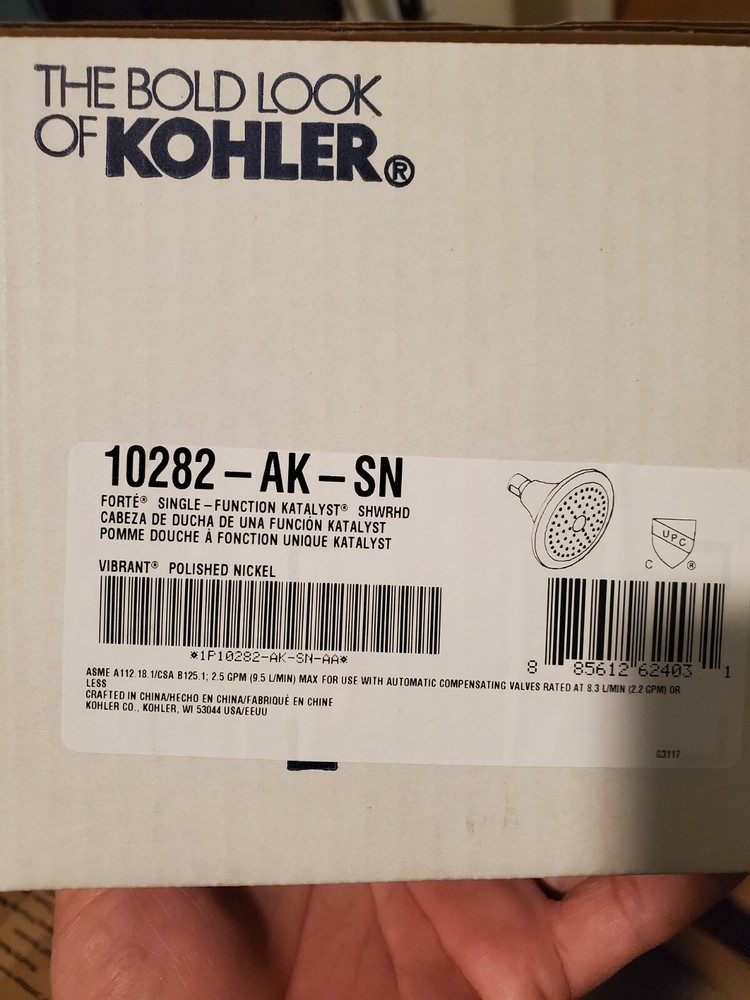 Kohler Forte, Single Function Katalyst 2.5 GPM Fixed Showerhead, Polished Nickel
