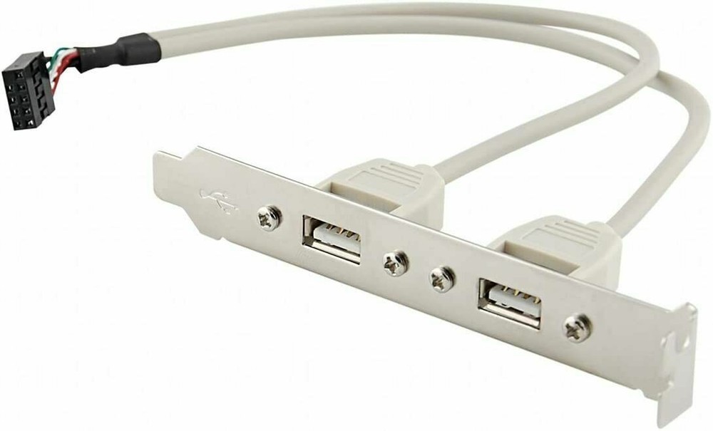 2 Port USB 2.0 Rear Panel Expansion Bracket to Motherboard USB Header