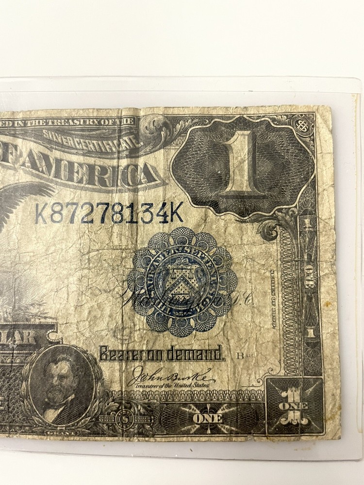 Large Bill 1899 Silver Certificate One Dollar Black Eagle