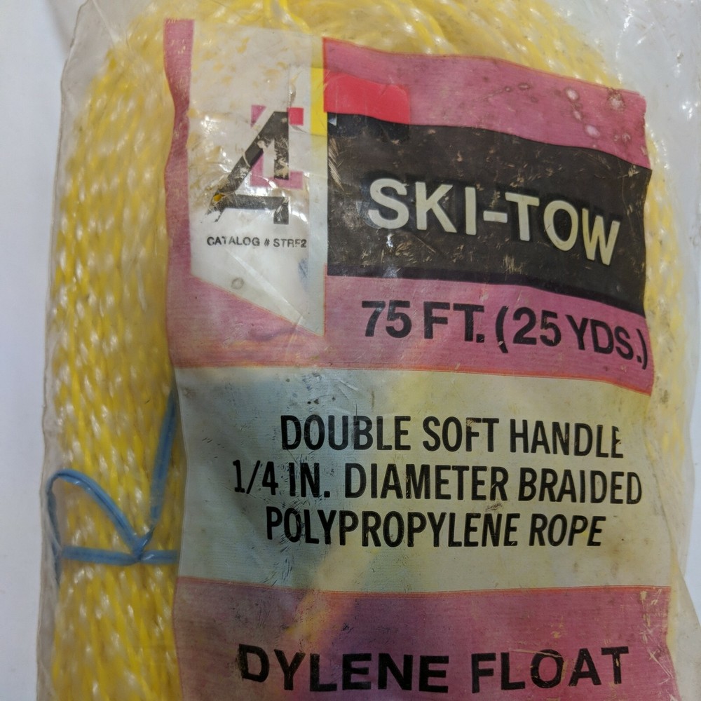 Amalgamated Cordage Ski-Tow Dylene Float Braided Polypropylene Rope 75 ft.