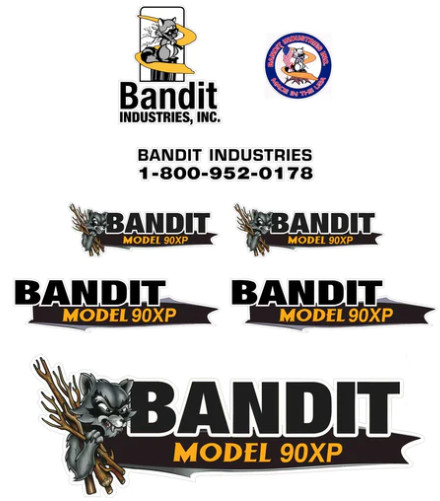 BANDIT 90XP WOOD CHIPPER REPLACEMENT LOGO DECAL KIT