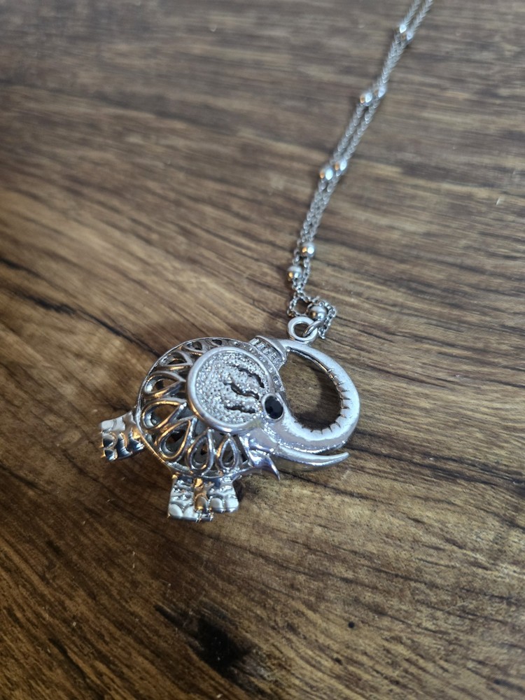 filigree elephant locket necklace