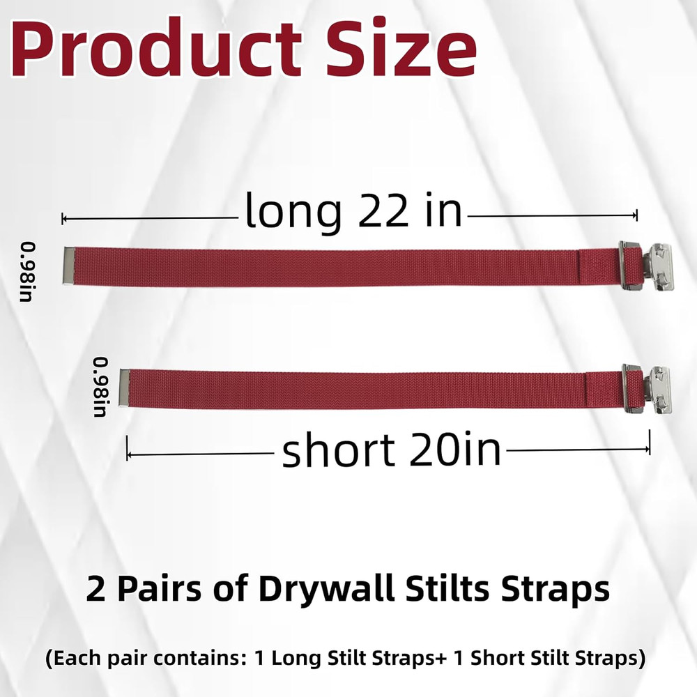 Universal Drywall Stilt Replacement Straps (4PCS) - Adjustable Nylon Leg Straps