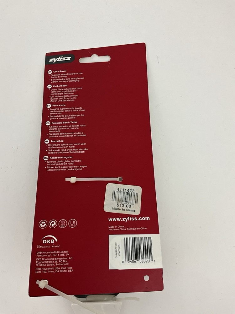 Zyliss Easy Serve Cake Server Black White New