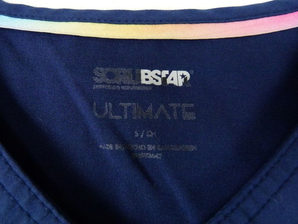 Scrubstar Women S Blue Solid Ultimate Polyester Blend V-Neck Scrub Top