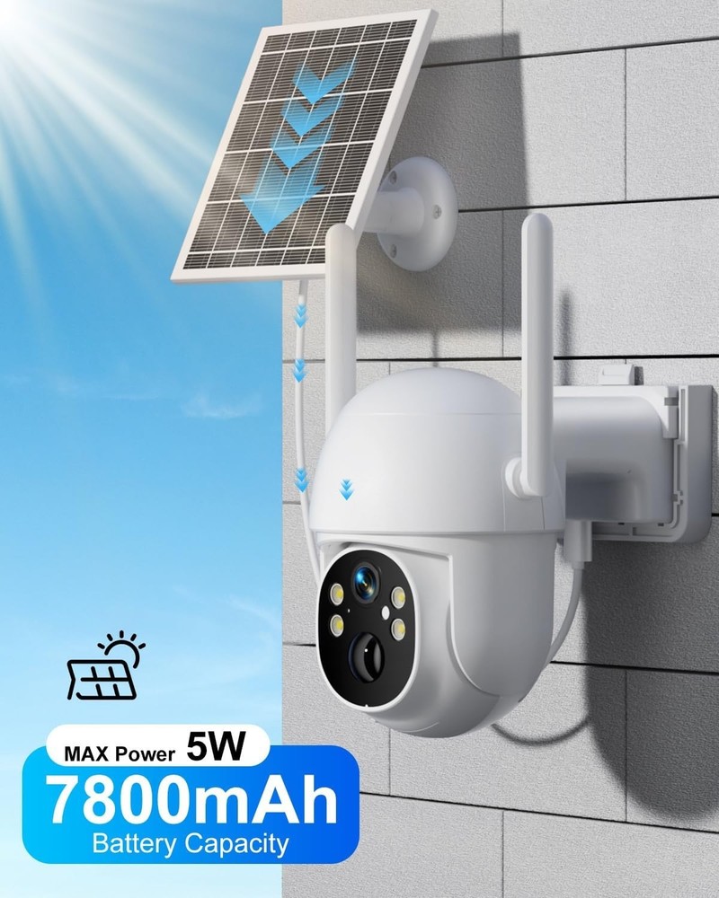 3MP 4G LTE Cellular Solar Security Camera PIR Motion Sensor Free Unlimited Data