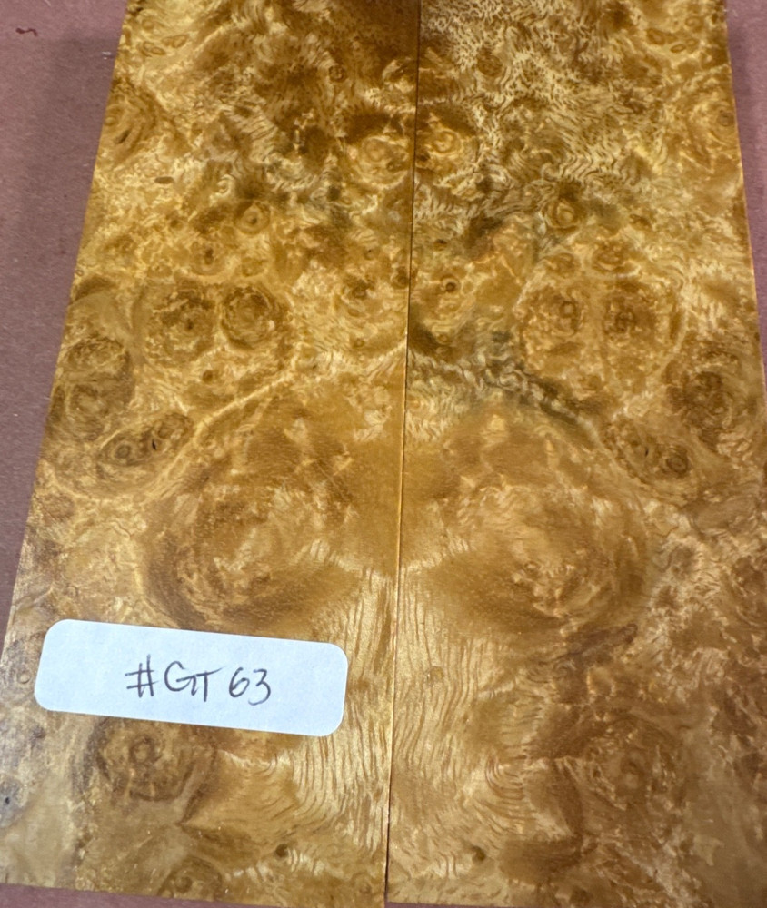 STABILIZED HYBRID GOLDEN TEAK BURL,KNIFE SCALE,TOOL HANDLE