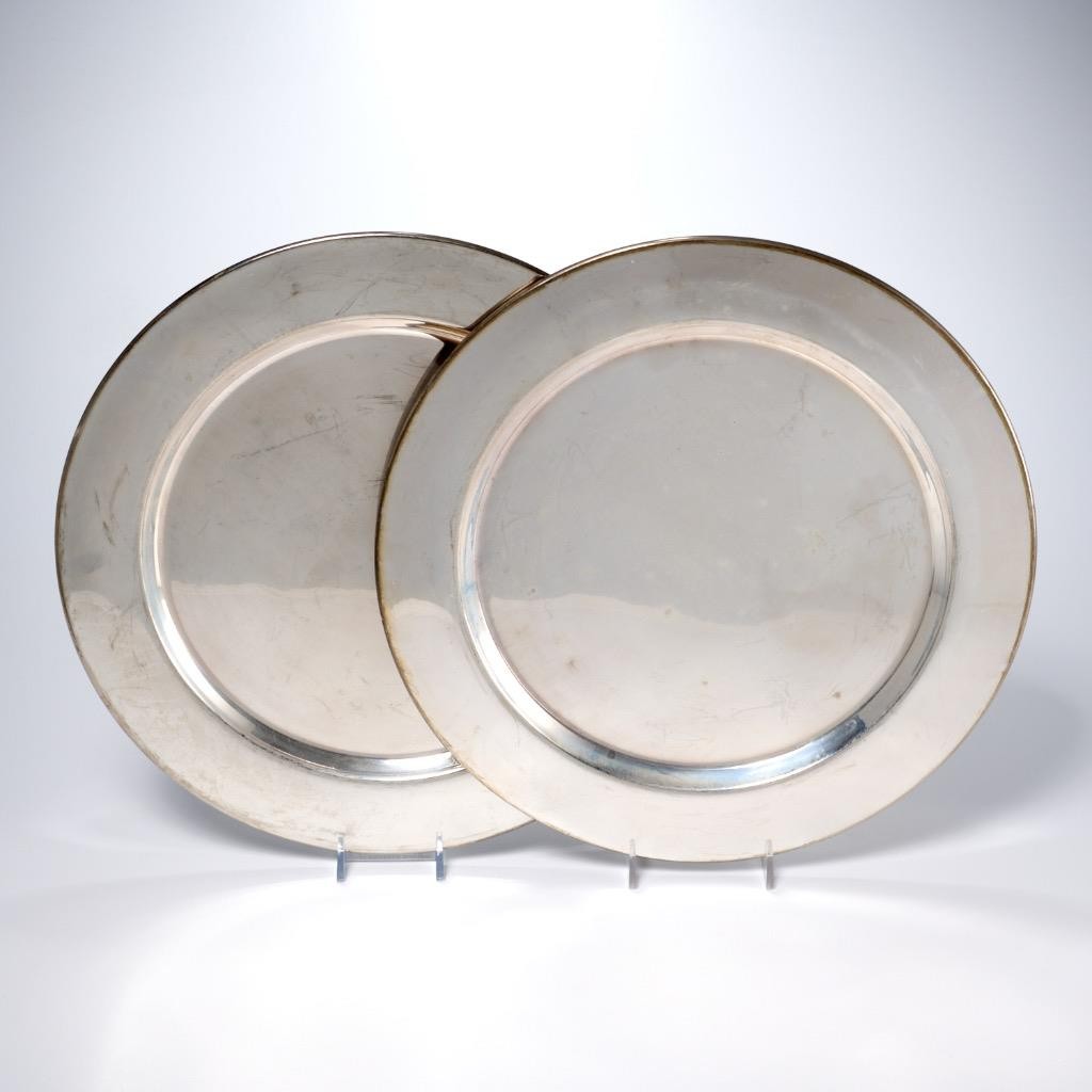 12 Silver Plated Round Charger Service Presentation Plates Barbara Walters B