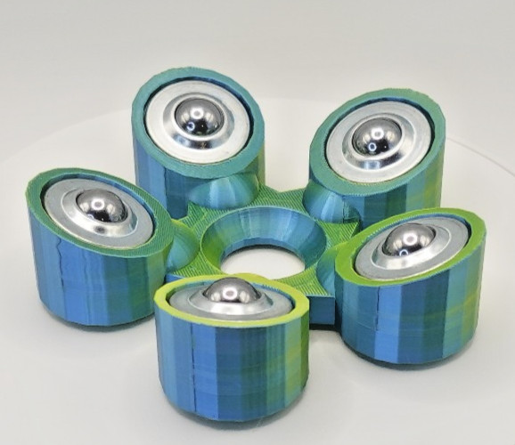 Bowling Ball Spinner Cup - Chameleon (Teal and Yellow)