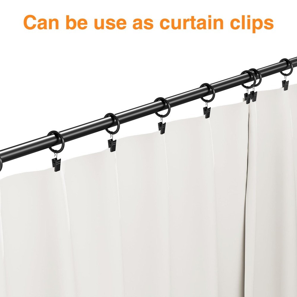 52 Pack Metal Curtain Clips, Small Hook Clips String Lights Black52pcs