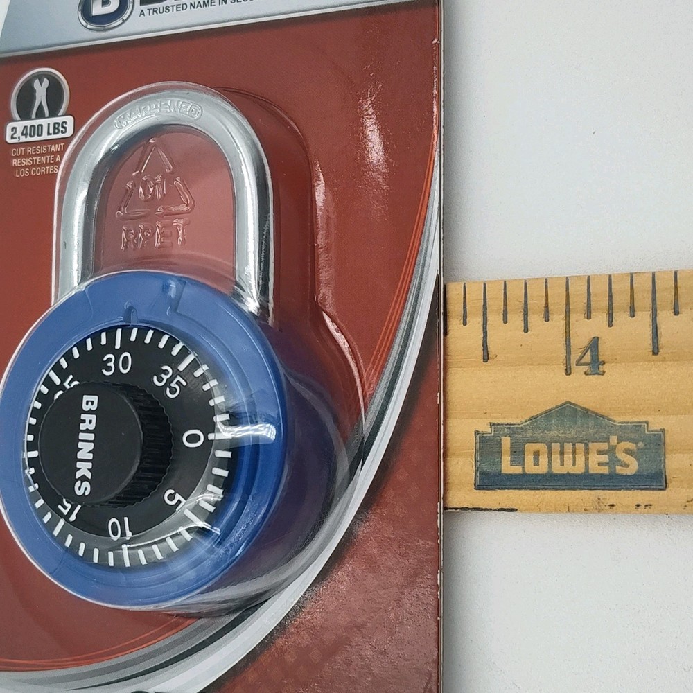 ✅🔒👀Brinks Padlock Lock Standard Security 3 Dial Combination 162-49005📸SEE📏📸
