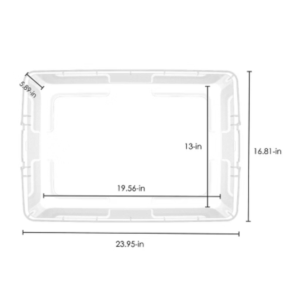 40qt Clear Plastic Storage Bin with Gray HI-RISE Stackable Lid: Snap Closure