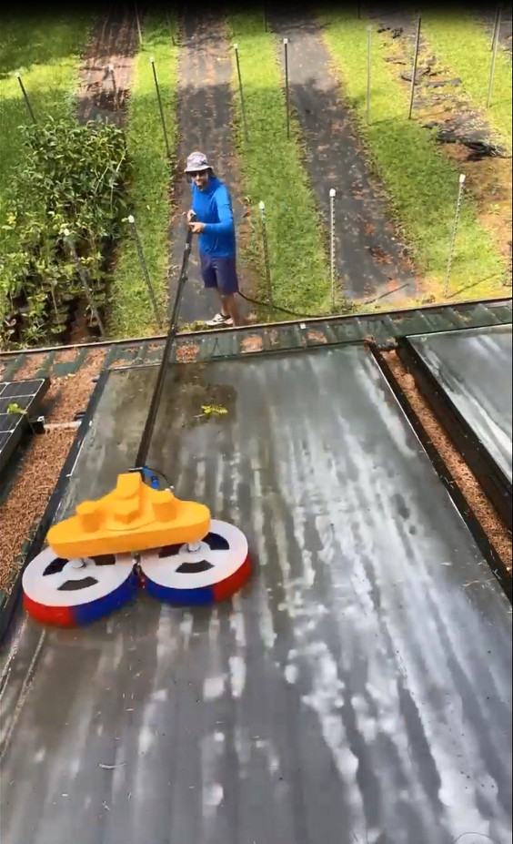 Used solar panel cleaning brush–24ft/7.5m double-headed automatic rotation Brush