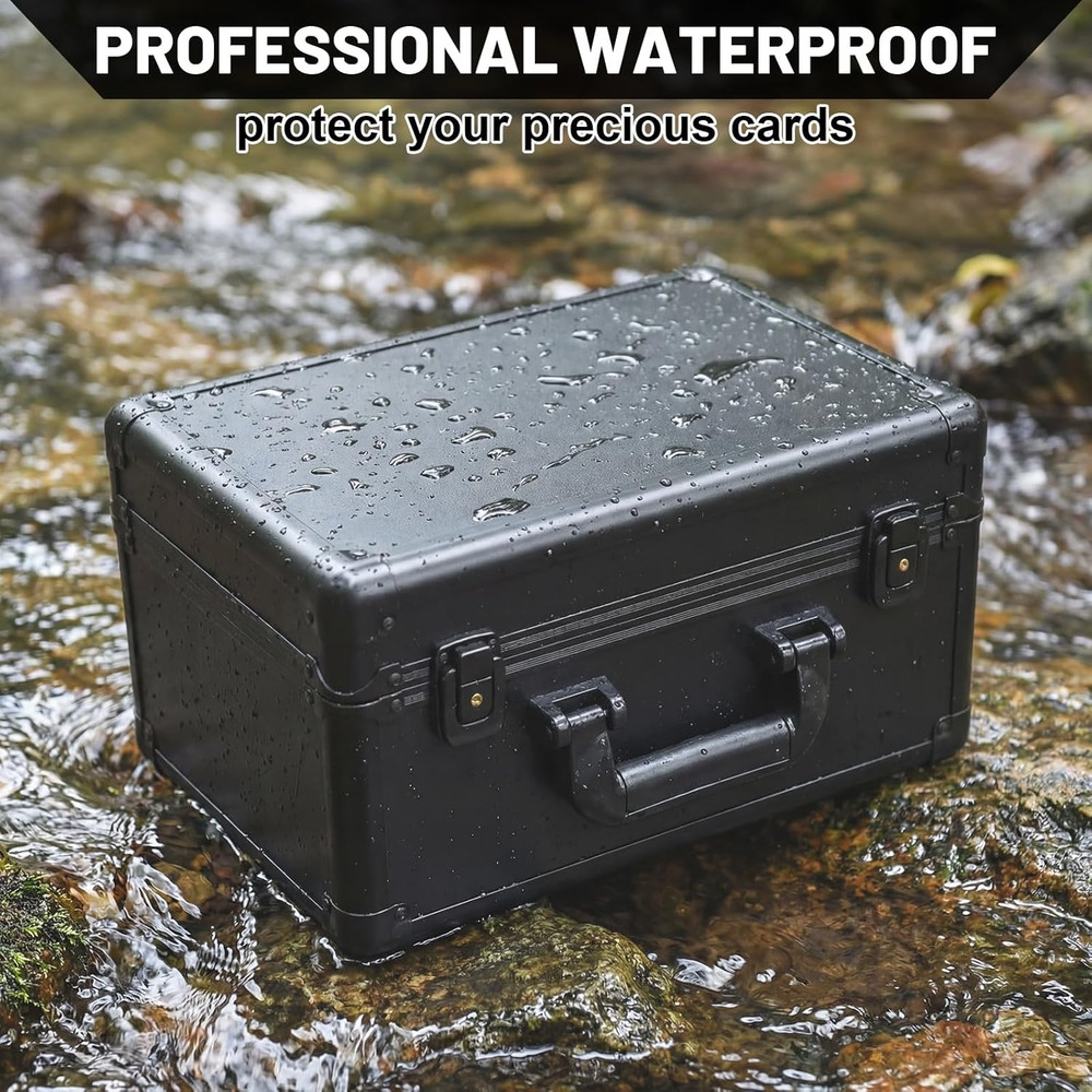 LED Display Graded Card Storage Case - Waterproof & Lockable Organizer Box