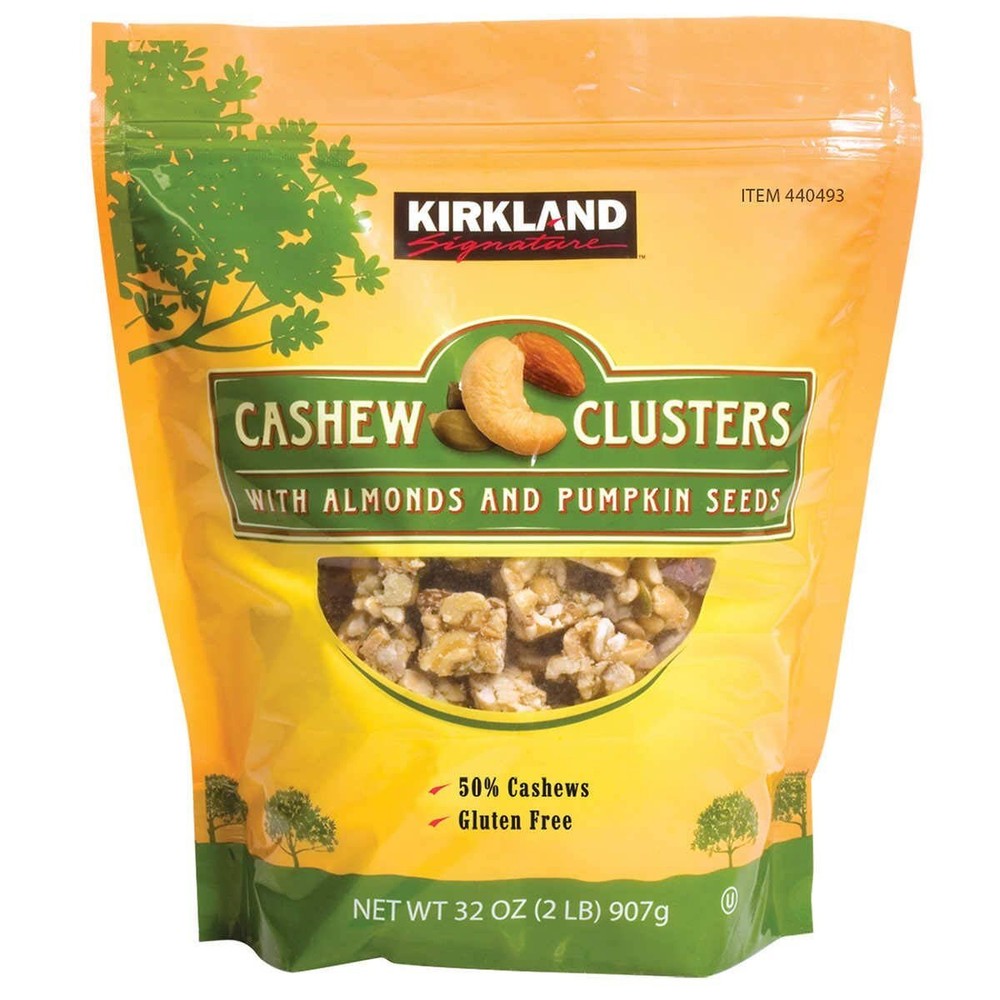 (3 Pack) Kirkland Signature Cashew Clusters 2 lbs each pack