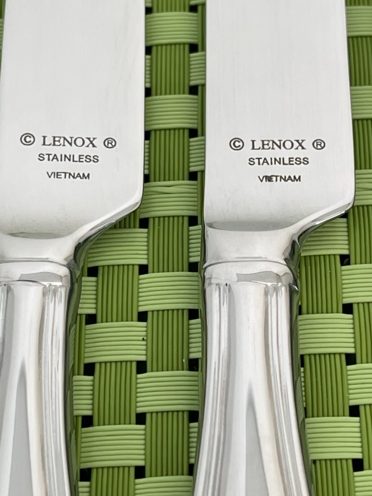 Lenox TAVISH Stainless 4 Dinner Knives Glossy 18/10 Flatware NEW E64