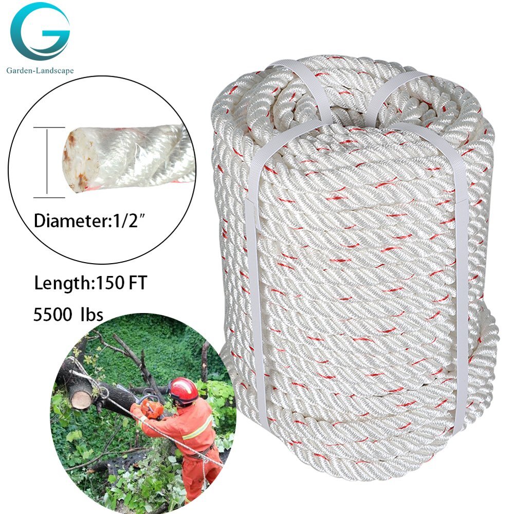 1/2" x150' Arborist Bull Tree Clamping Rope Line Rope nylon core Polyester Blend