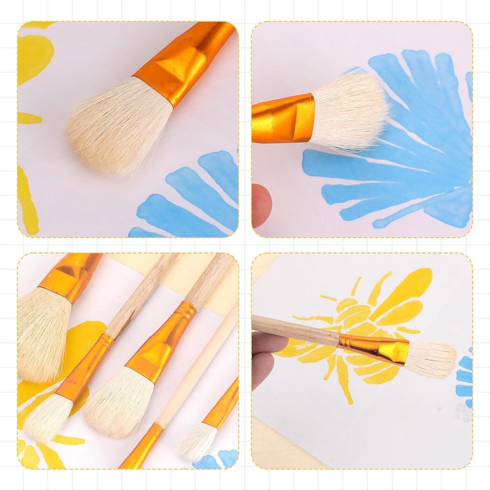 9 Pack Pottery Glaze Brushes Ceramic Brush Set, small to medium