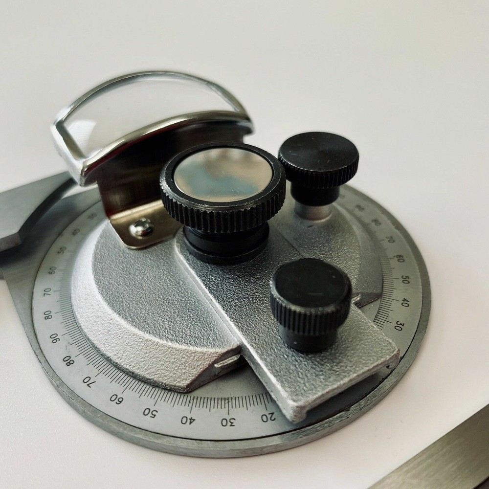 Universal Bevel Protractor With 6" And 12" Blades, Stainless, Case