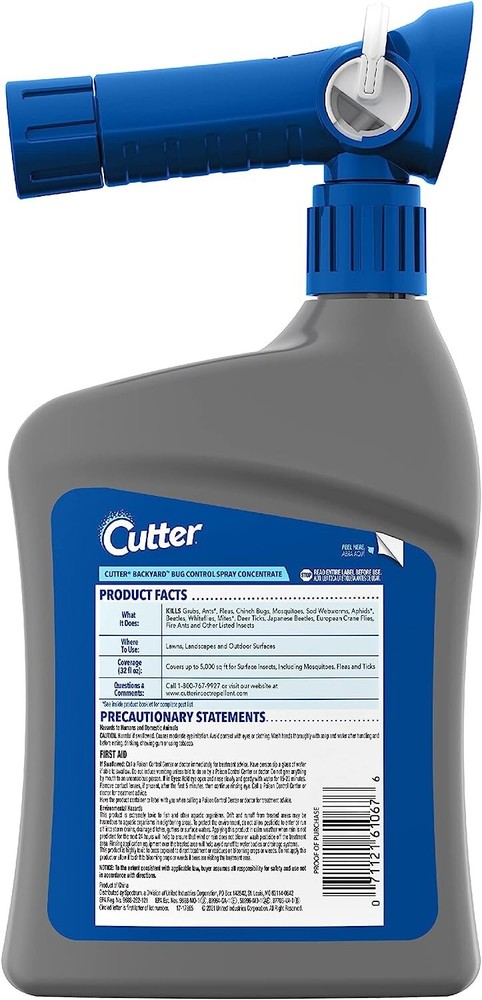 Cutter Backyard Bug Control Spray Concentrate, Fleas,Mosquito Repellent,32 fl oz