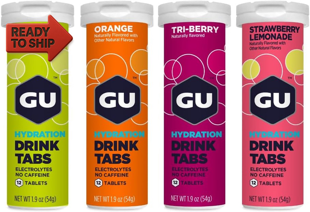 GU Energy Hydration Electrolyte Drink Tablets, 4-Count (48 Servings), Assorted