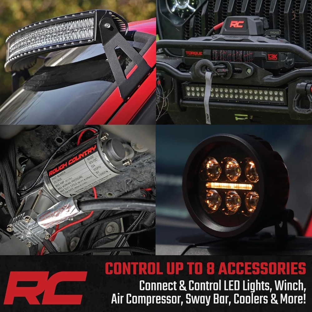 8-Gang Bluetooth RGB Backlit Switch Panel & Relay System - Multicolor 8-Way