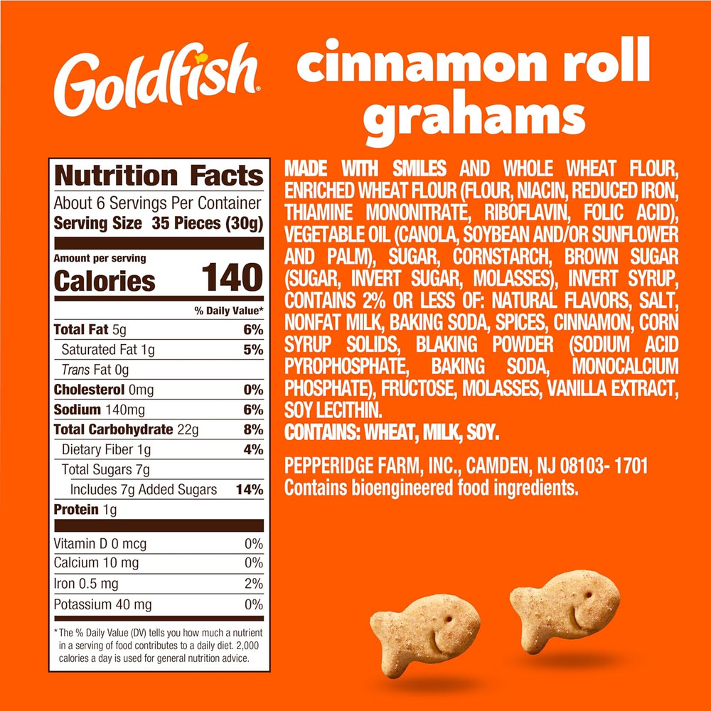 Grahams Cinnamon Roll Baked Snack Crackers, 6.6 Oz Bag