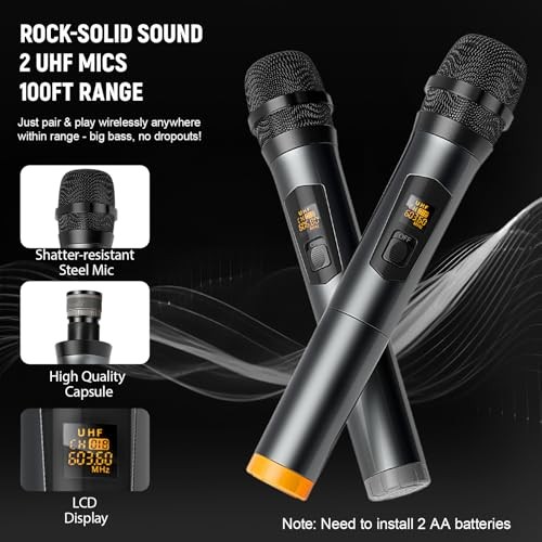 2.1 Channel Bluetooth Audio Amplifier, UHF Wireless Microphone System with