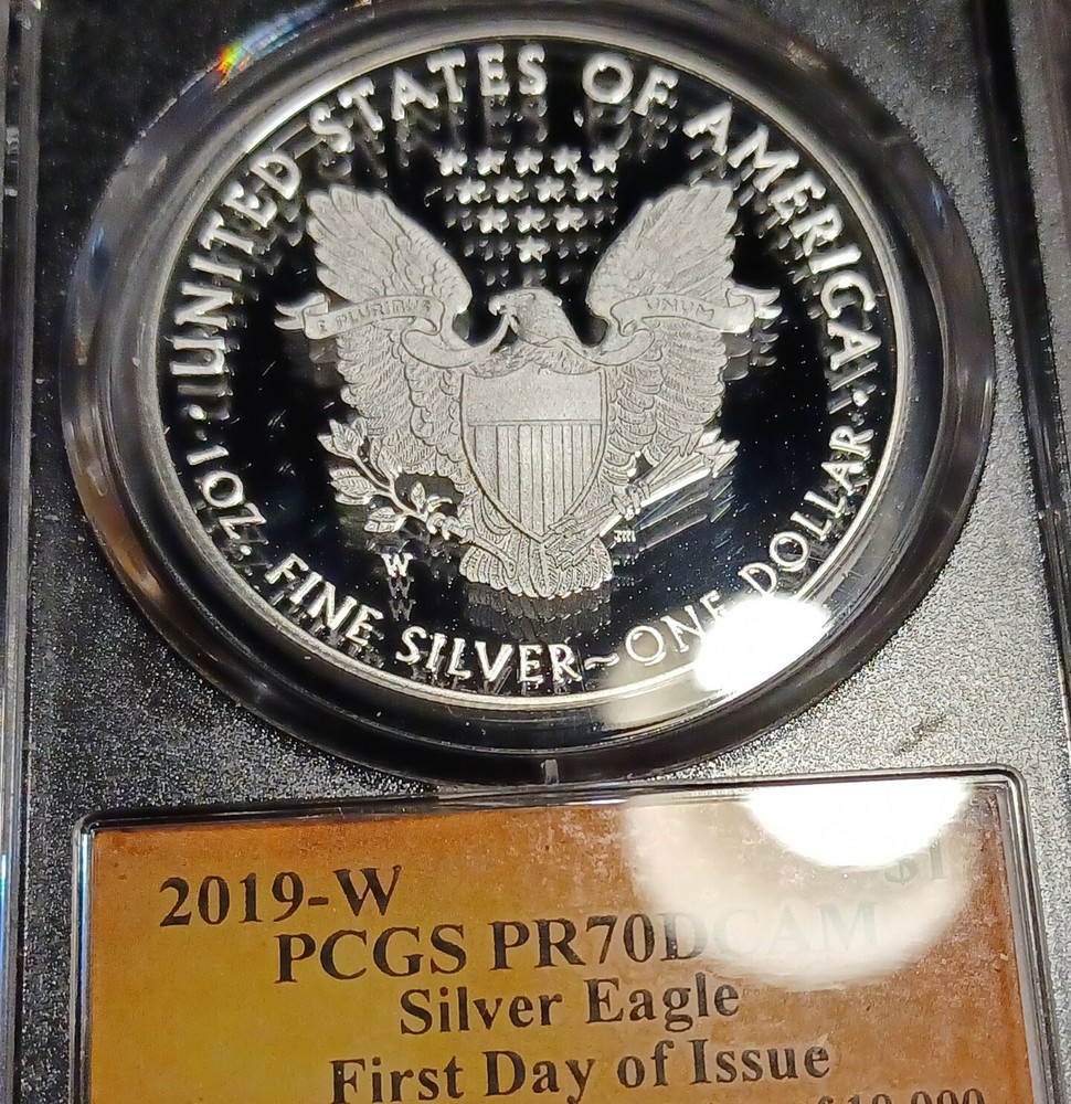 2019 W PROOF SILVER EAGLE PCGS PR70 DCAM CLEVELAND FIRST DAY ISSUE