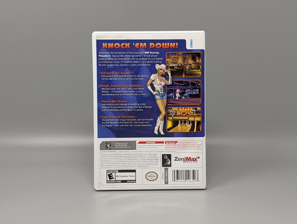 AMF Bowling Pinbusters! Nintendo Wii Replacement Case & Manual Only No Game