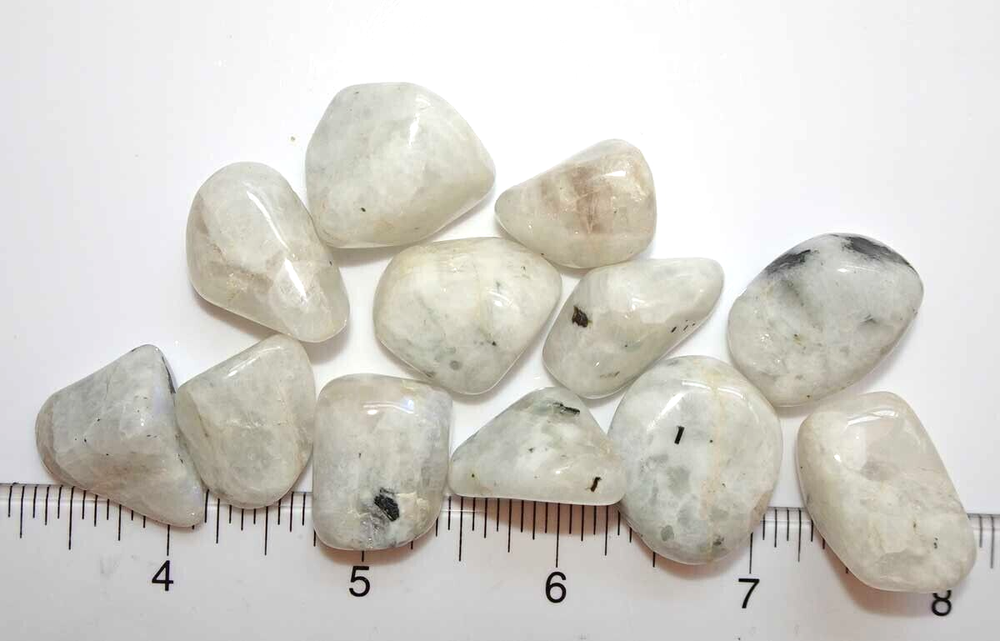Rainbow Moonstone - 12 Tumbled stones rt663b