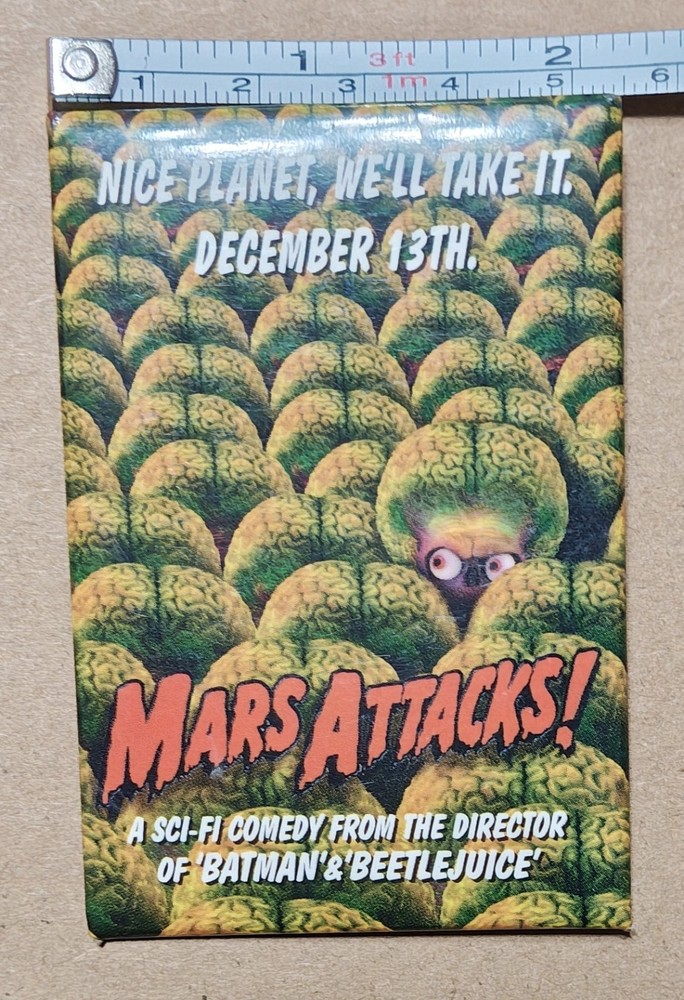 Mars Attacks! Movie Promo Button Pin  1996