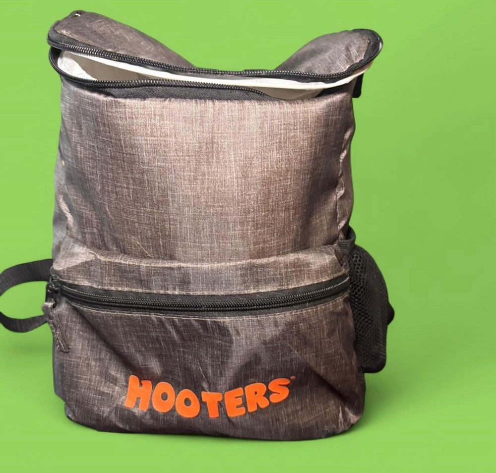 Hooters Authentic Mini Cooler With Backpack Straps And Front Zipper Storage