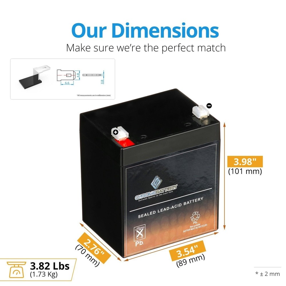 Chrome 12V 4.6AH SLA Battery
