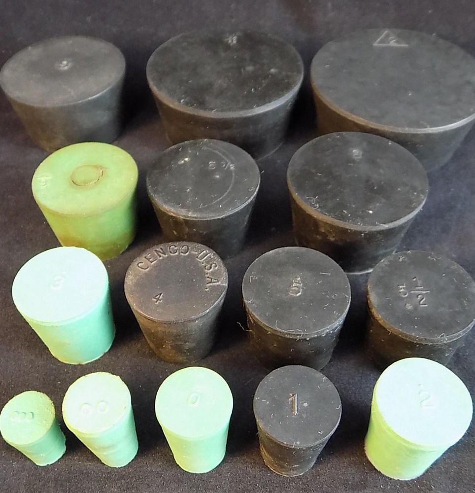 RUBBER LABORATORY STOPPERS SOLID LAB BUNG PLUG STOPS USA