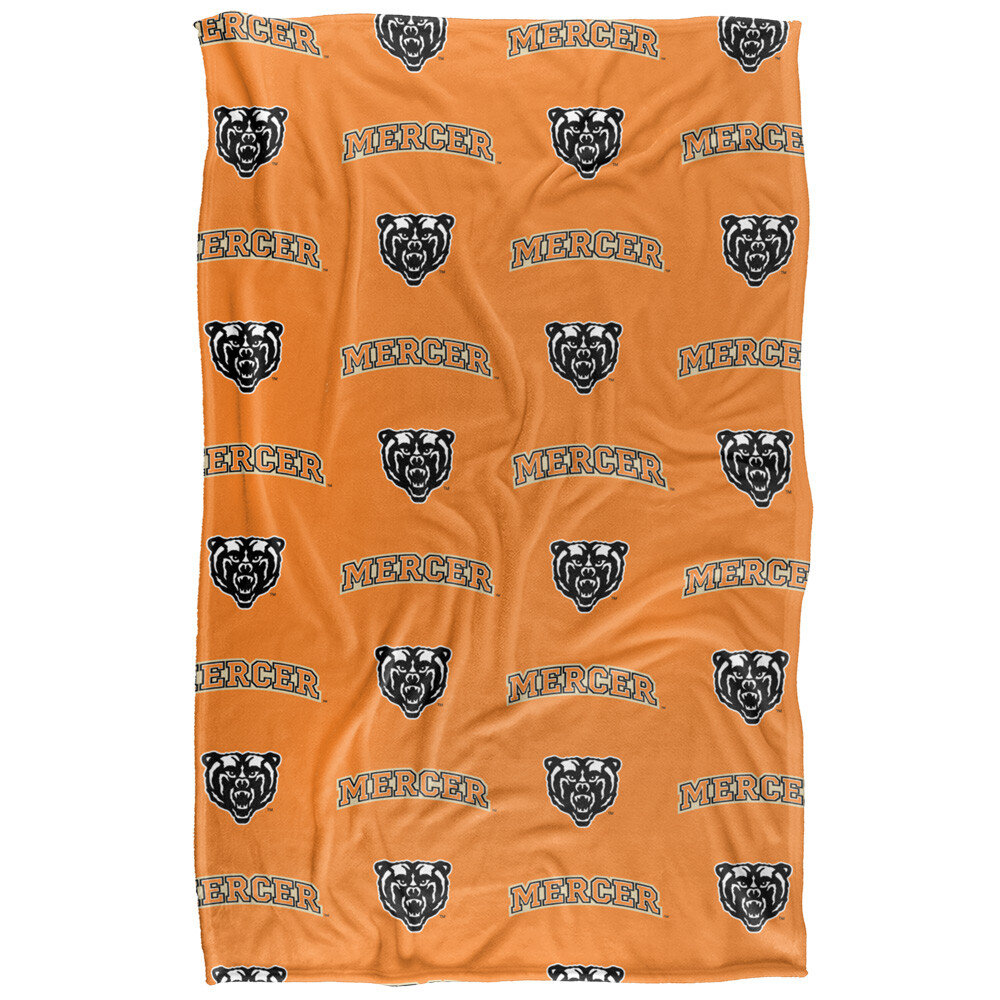 Mercer University Logo Pattern Silky Touch Super Soft Throw Blanket
