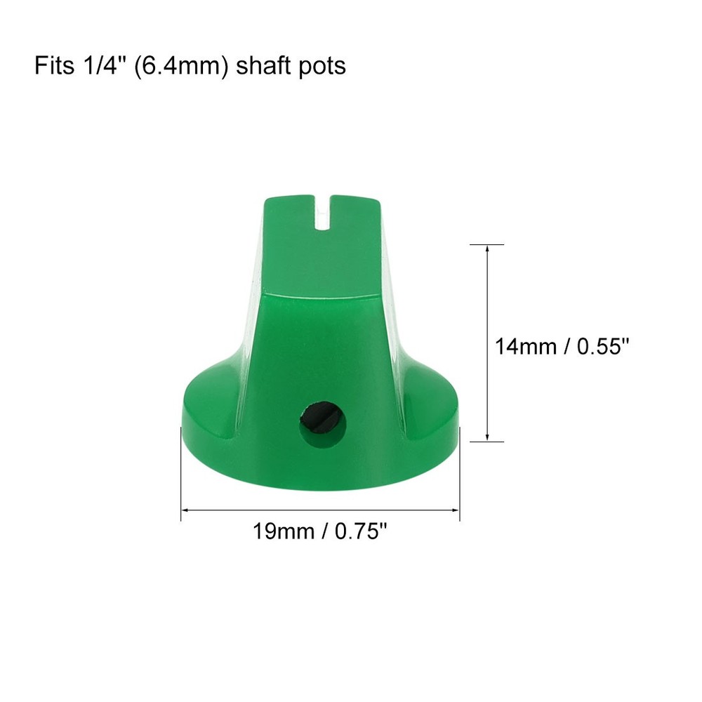 2Pcs 6.4mm Shaft Hole Pedal Knobs Pointer Control Knobs with Set Screw Green