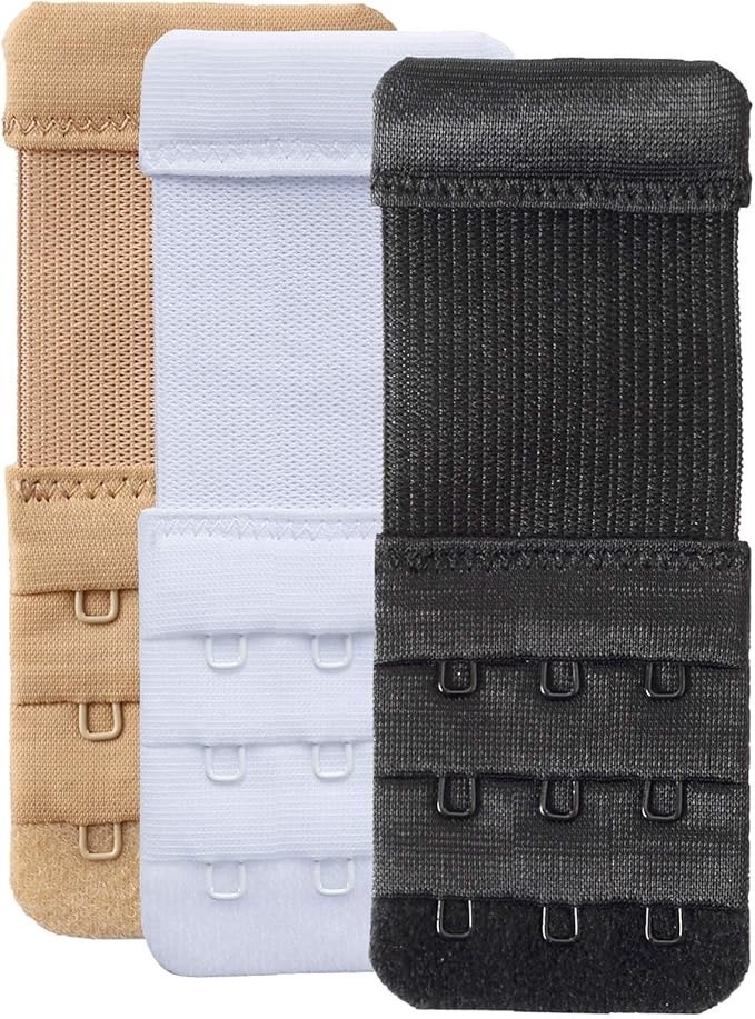3 Hook Bra Extender Extension Bra Strap Strapless Underwear Maternity X3 pack