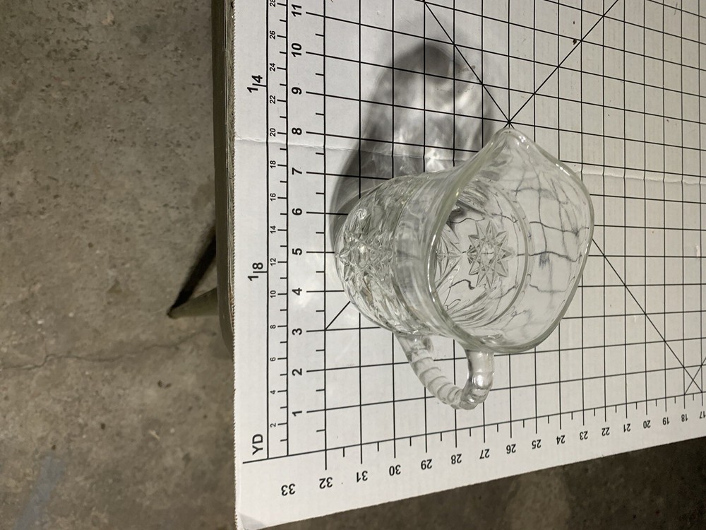 Vintage Clear Glass Small Pitcher B469