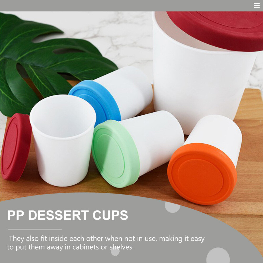 4 Pcs Homemade Ice Cream Yogurt Container Cups Stackable Freezer Containers