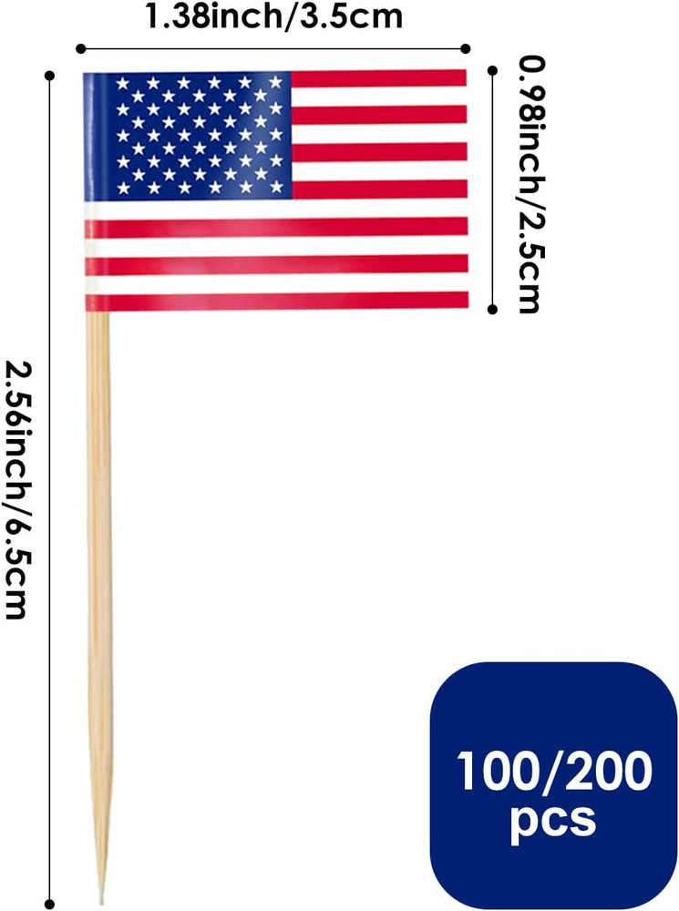 Different Countries Toothpick Flag, 100 Pcs Mini Flags on Sticks for 2026 World