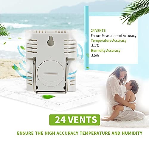 BALDR Digital Mini Hygrometer & Indoor Thermometer - 2 Pack, White x 2