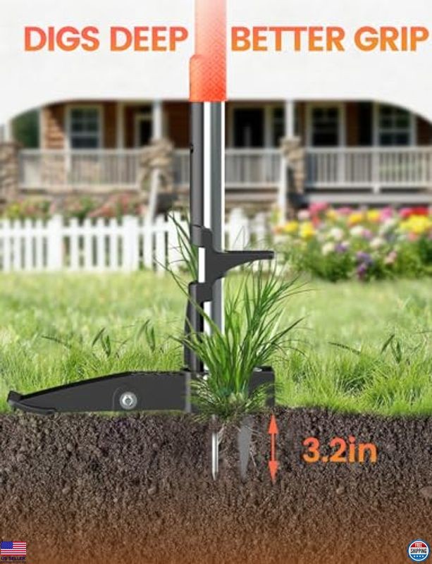 2-Pack Adjustable Weed Puller Tool Kit, Quick Eject, Heavy Duty for Garden