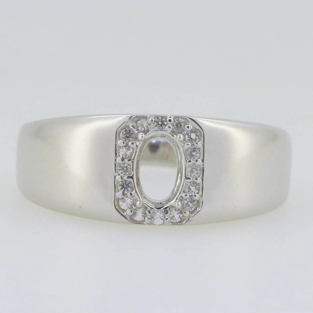 Engagement Semi Mount Ring Setting Oval 7x5mm Ring With 925 Sterling Silver