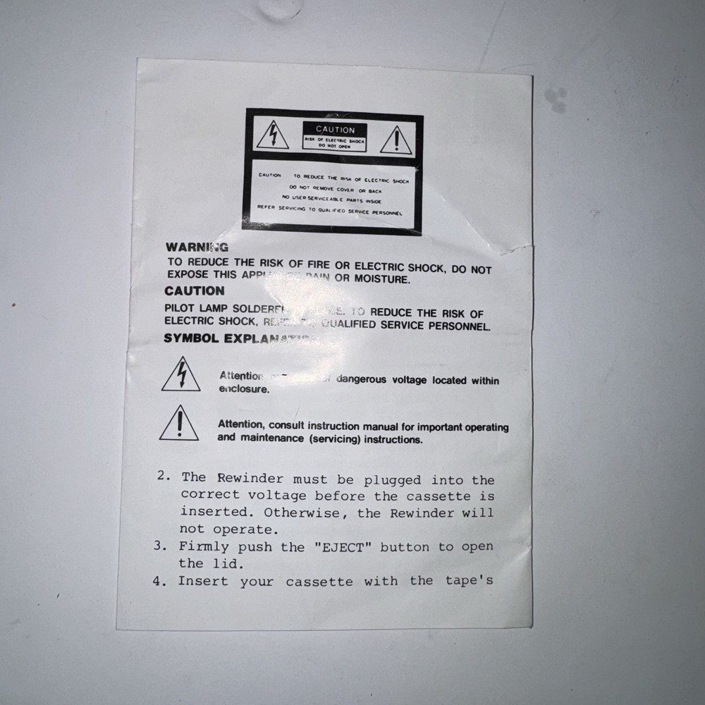 Kinyo VHS 2-Way Video Rewinder Fast Forward Auto Stop/Eject UV-512