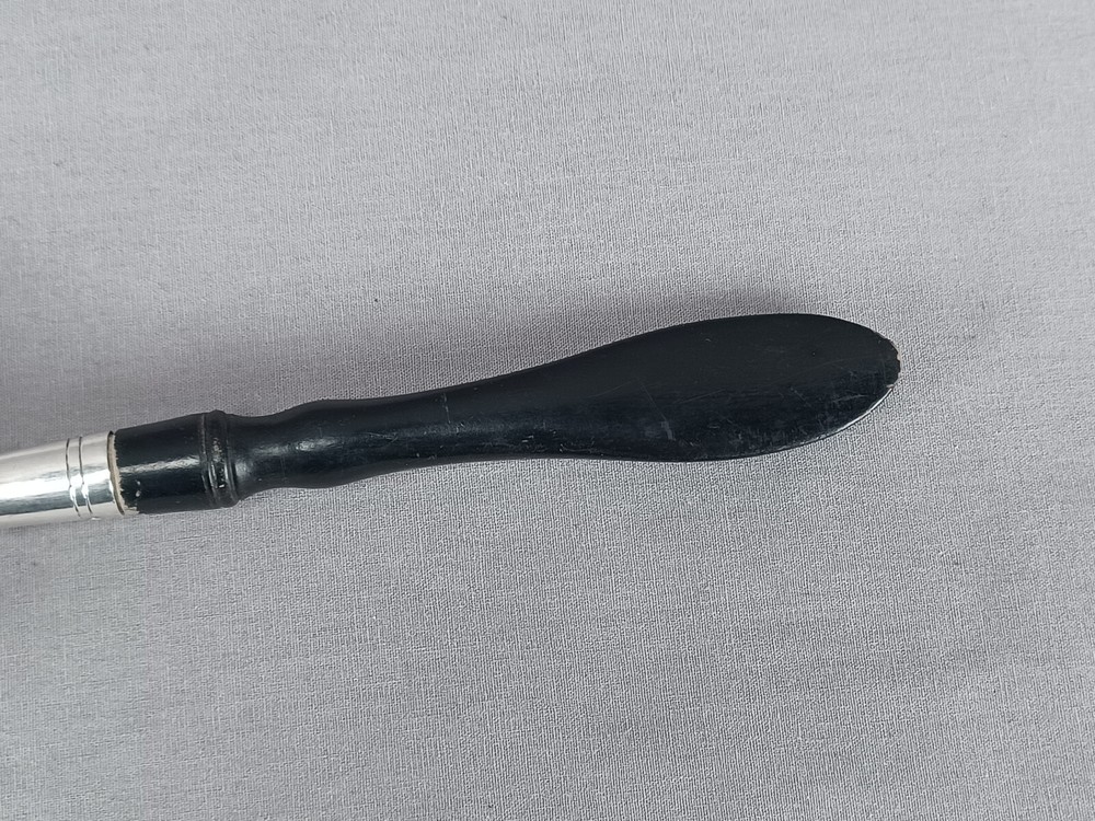 19th Century Austrian Floral Openwork 13 Loth Silver Ebonized Wood Fish Slice