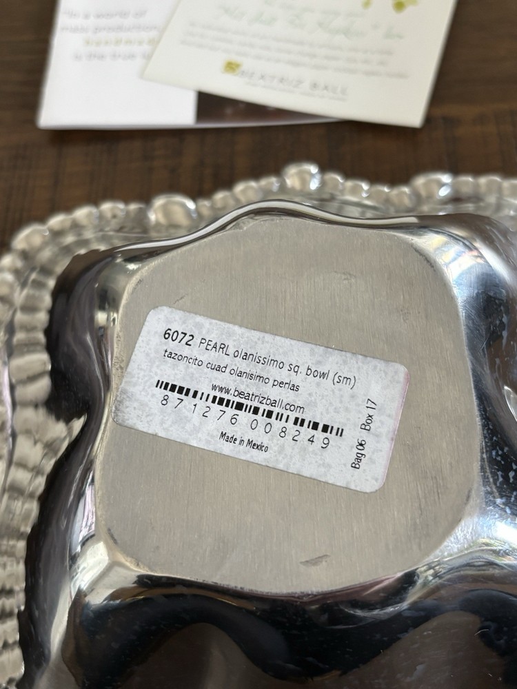 Beatriz Ball Pearl Olanissimo Square Bowl Small