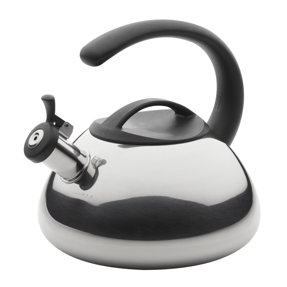 Farberware Stainless Steel Whistling Tea Kettle, 2.3 Quart, Silver