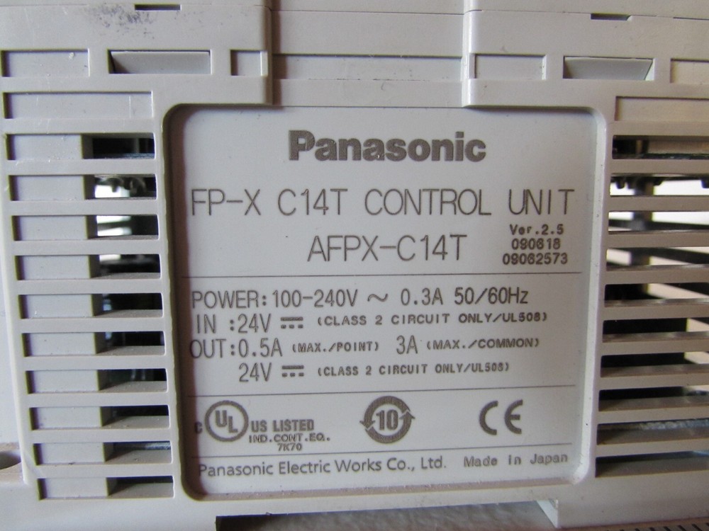 Panasonic Control Unit FP-X-C14T PLC Japan AFPX-C14T