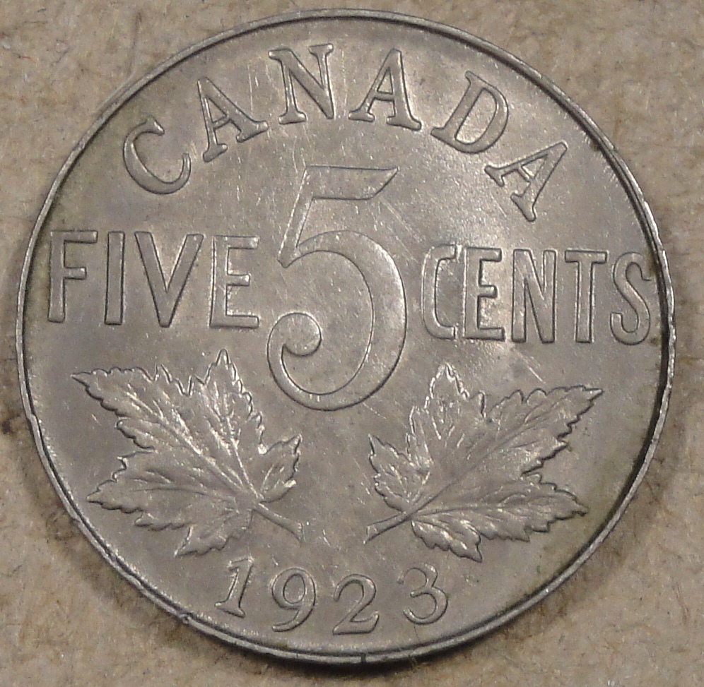 Canada 1923 Nickel AU As Pictured